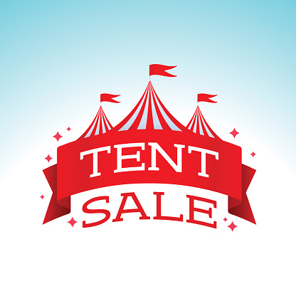 Tent sale banner concept. EPS 10 file. Transparency effects used on highlight elements.