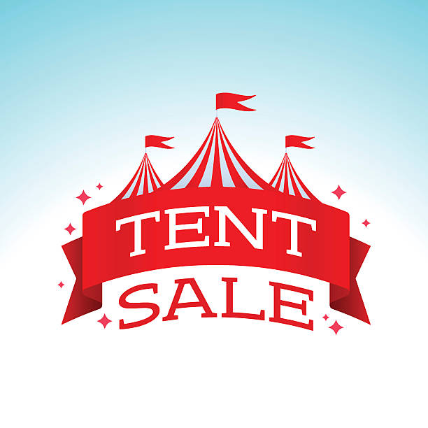 Tent Sale Tent sale banner concept. EPS 10 file. Transparency effects used on highlight elements. tent stock illustrations