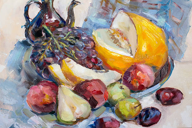 istock Texture painting oil painting on canvas, abstract oil still life 546454954