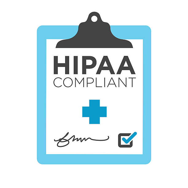 HIPAA Compliance Icon Graphic HIPAA Compliance Icon Graphic with clipboard top secret illustrations stock illustrations