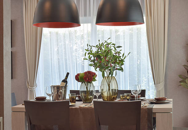 istock Modern classic dining set in luxury dining room 546460166