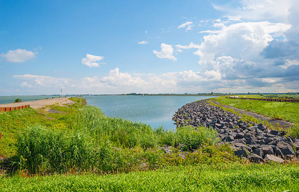 istock Dike along a lake in summer 546462642