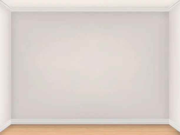 Vector illustration of Empty room with three beige walls