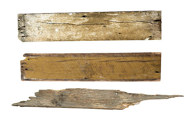istock Old Wood plank, isolated on white background 546465986