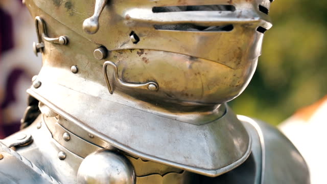 Ancient metal armor of the medieval knight