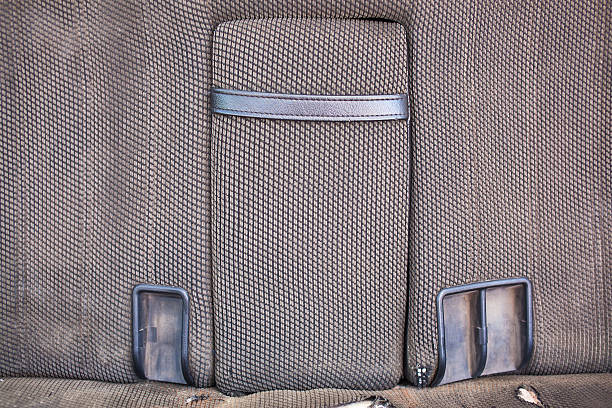 istock Rear car grey seats of old car with armrest. 546761020