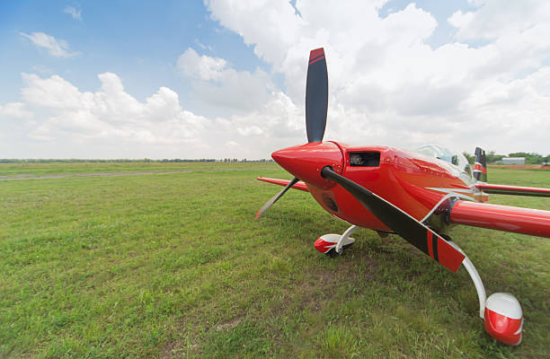 istock The front part of the aircraft with a propeller. 546761094