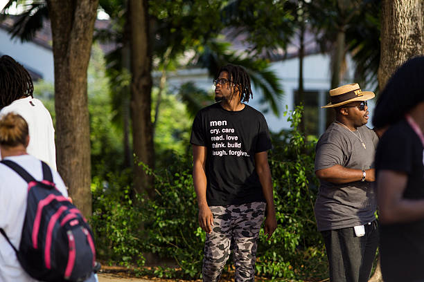 Fort Lauderdale, United States - July 9, 2016: African american man walking during the black lives matter rally.