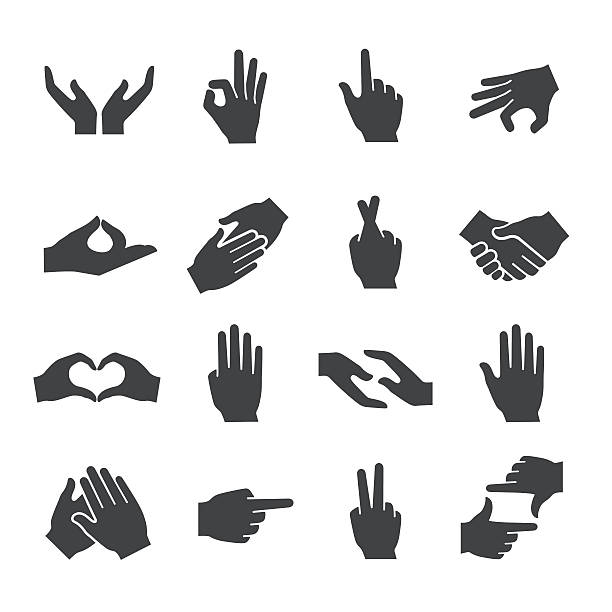 ilustraciones, imágenes clip art, dibujos animados e iconos de stock de iconos de gestos de la mano - acme series - assistance ok sign ok help