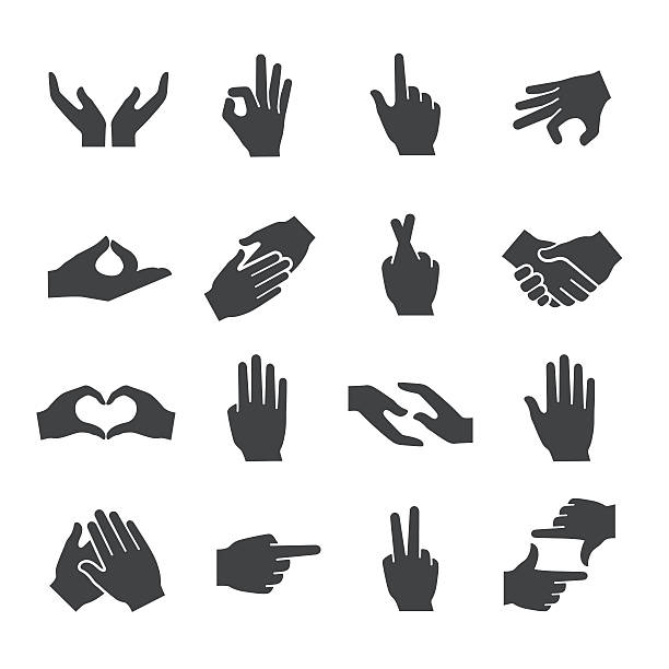 Hand Gestures Icons - Acme Series View All: fingers crossed illustrations stock illustrations
