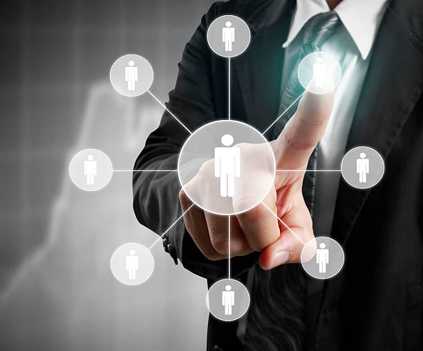 istock touching virtual  icon of social network 546763688