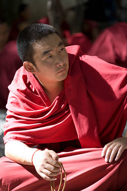 仏教僧 - セラ修道院 - チベット - tibet monk buddhism tibetan culture ストックフォトと画像