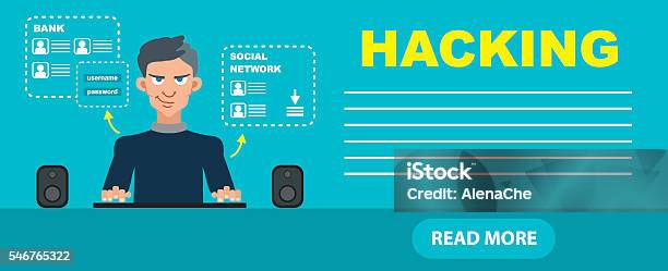 Computer Hacker In Action Avatar Collection Set Stock Illustration - Download Image Now - Banner - Sign, Battle, Bookmark
