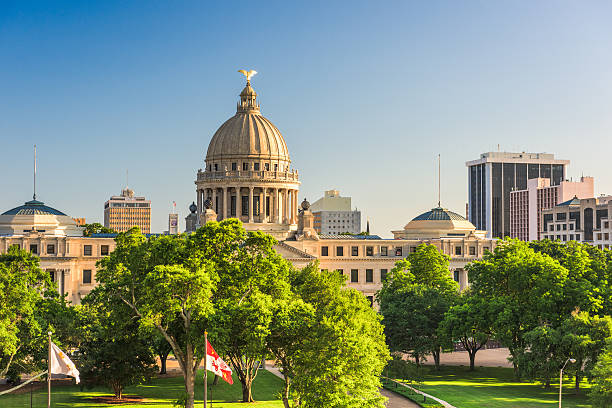 Jackson, Mississippi, USA Jackson, Mississippi, USA downtown cityscape at the capitol. mississippi stock pictures, royalty-free photos & images