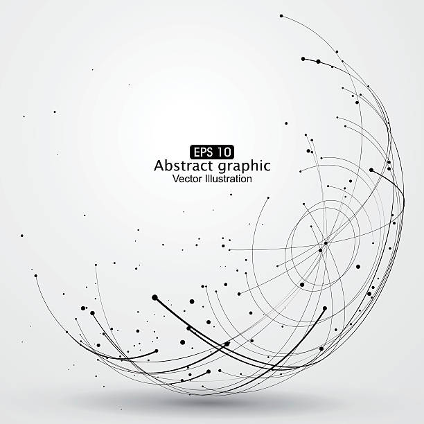 point and curve constructed the sphere wireframe. - çizgili illüstrasyonlar stock illustrations