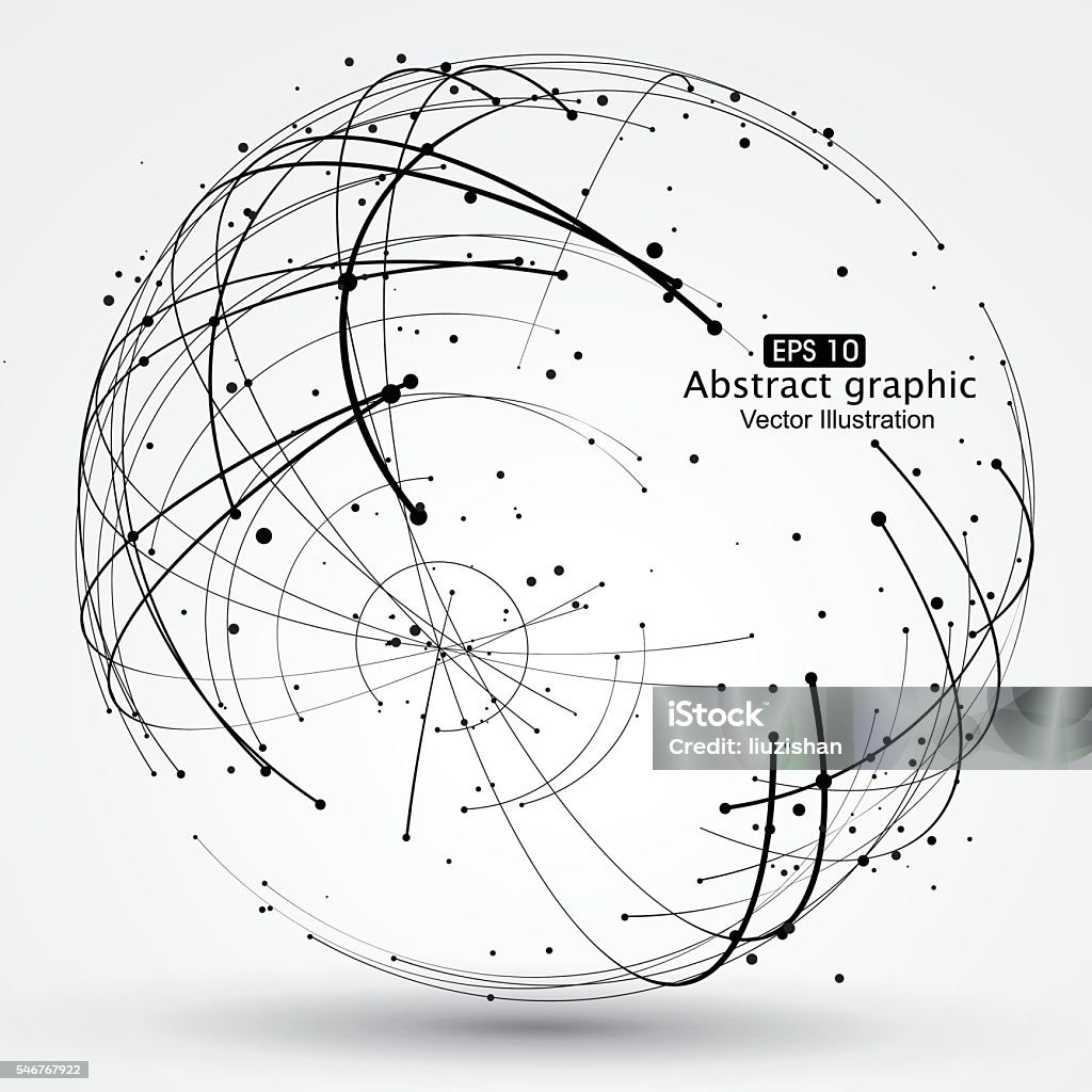 Point and curve constructed the sphere wireframe. Point and curve constructed the sphere wireframe, technological sense abstract illustration. Globe - Navigational Equipment stock vector