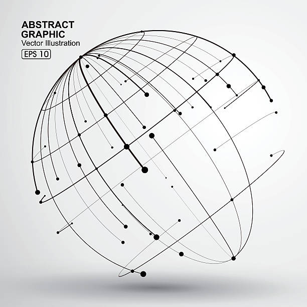 Point and curve constructed the sphere wireframe. Point flow line pattern composed of. meridian mississippi stock illustrations