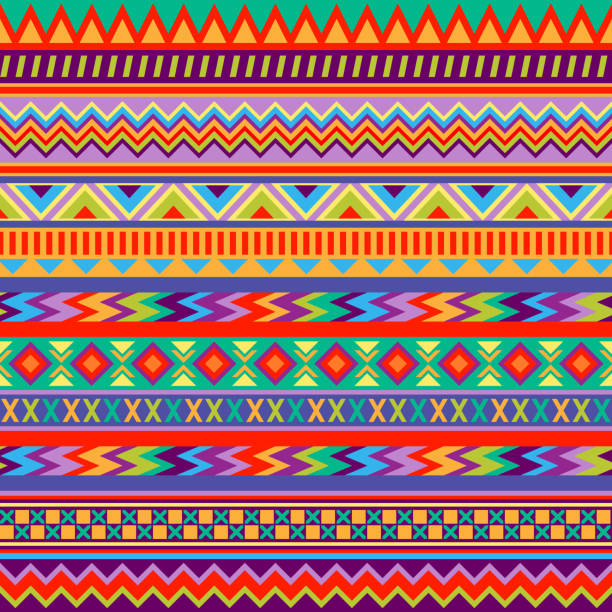 Mexican Folk Art Patterns Mexican folk art patterns. latin american and hispanic ethnicity stock illustrations