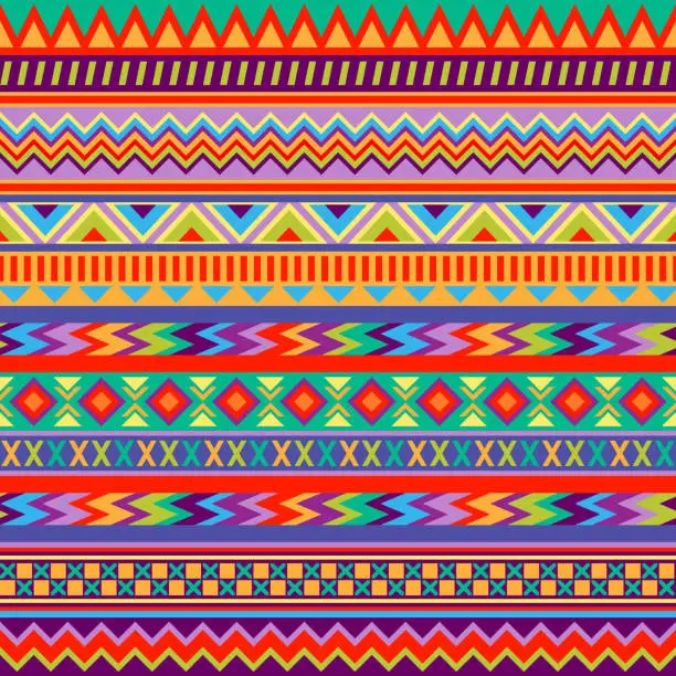 Vector illustration of Mexican Folk Art Patterns