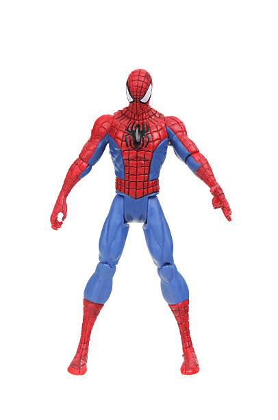 Spiderman Action Figure Adelaide, Australia - July 08, 2016:An isolated shot of a Spiderman action figure from the Marvel universe. Merchandise from Marvel comics and movies are highy sought after collectables. action figure photos stock pictures, royalty-free photos & images