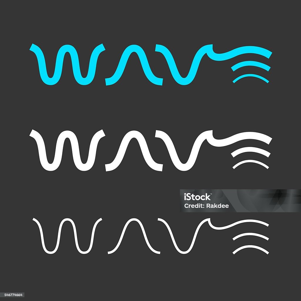 Typography Wave Design Wave Typography Series Stock Illustration - Download Image Now - Clip ...