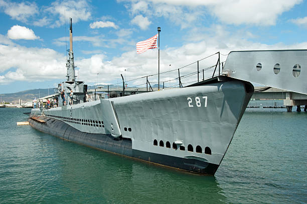 USS Bowfin submarine in Pearl Harbor museum - fotografia de stock