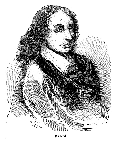 Blaise Pascal - Scanned 1870 Engraving