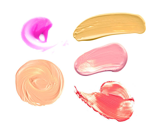 istock Collection make up cream  beig liquid accessories isolated on white 546783696