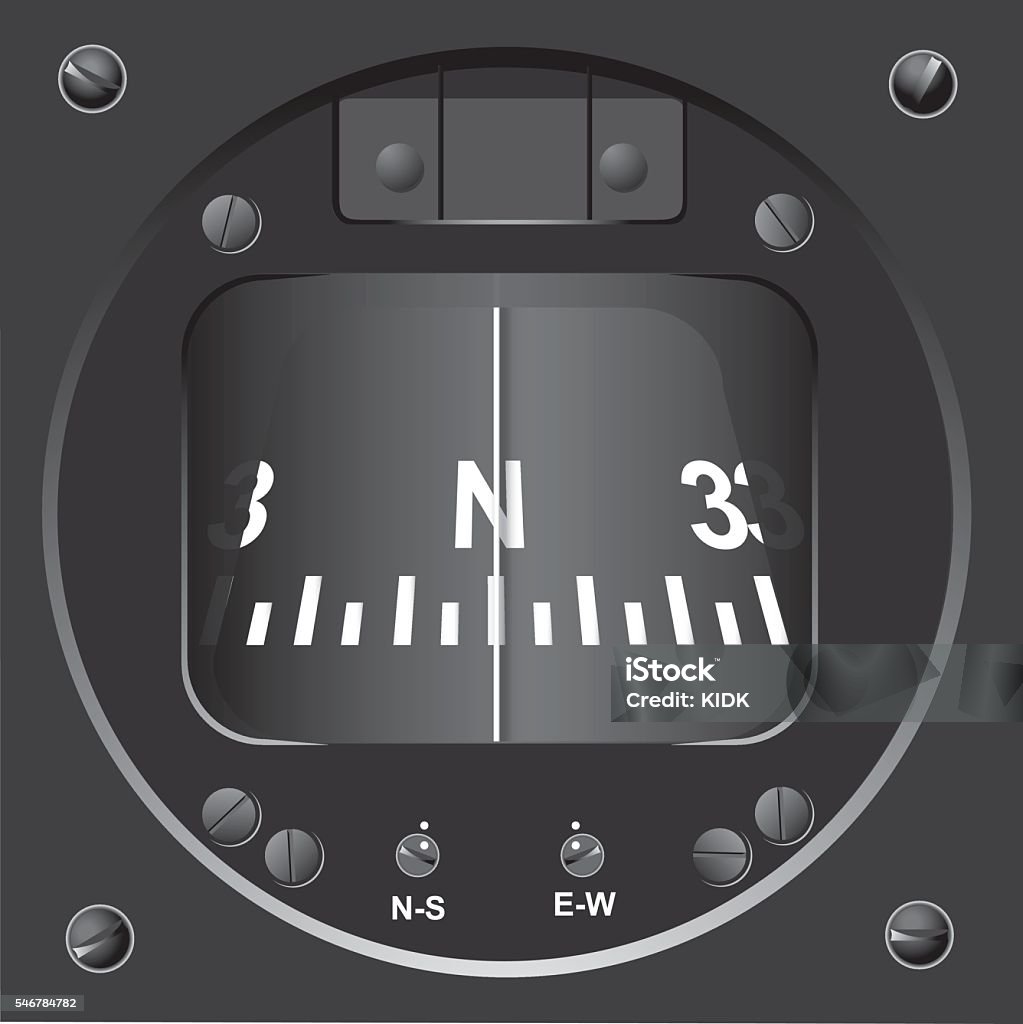Compass Inside Avation Magnetic Compass Stock Illustration - Download Image Now - Aerospace ...