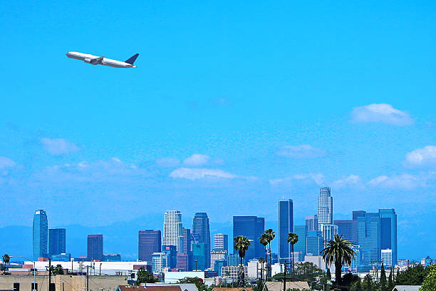 Los Angeles Skyline Airplane