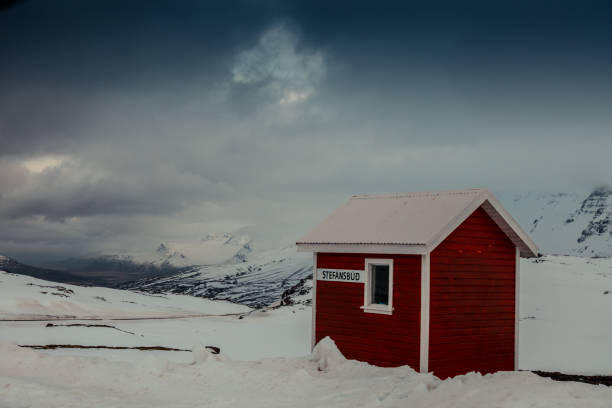 Iceland glacier with house