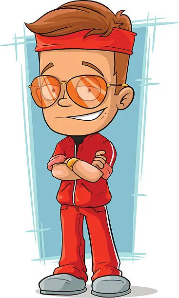 Vector illustration of Cartoon cool sportsman in sunglasses