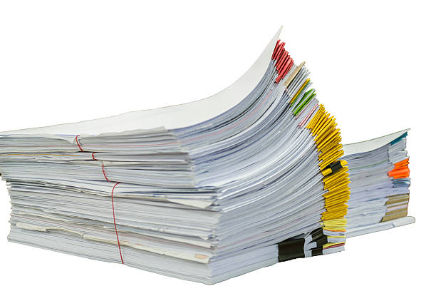 istock Pile of documents on desk at workplace 546789912