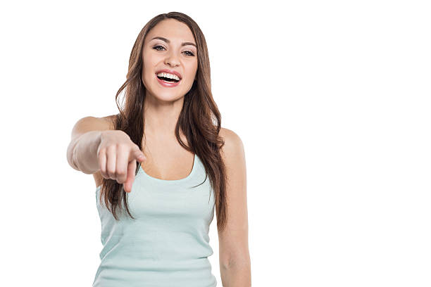 istock Beautiful young woman on white background 546790806