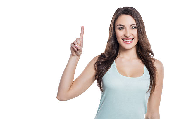 istock Beautiful young woman on white background 546791084