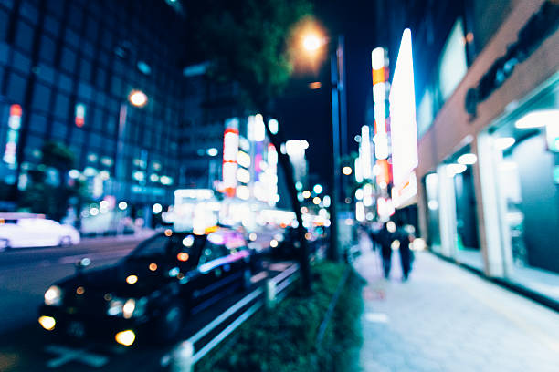 istock Defocused night view of Osaka streets, Japan 546793748