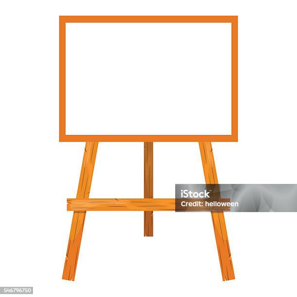 Blank painting board or canvas board with wooden easel, art board. Creative  workshop equipment. white canvas staying on artist easels design salon for  artists. Flat style vector illustration 2305768 Vector Art at