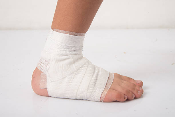 istock Little boy has an accident with his leg need bandage 546798104