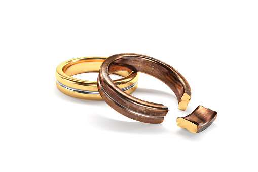 Wedding Rings symbolizing the divorce between two people