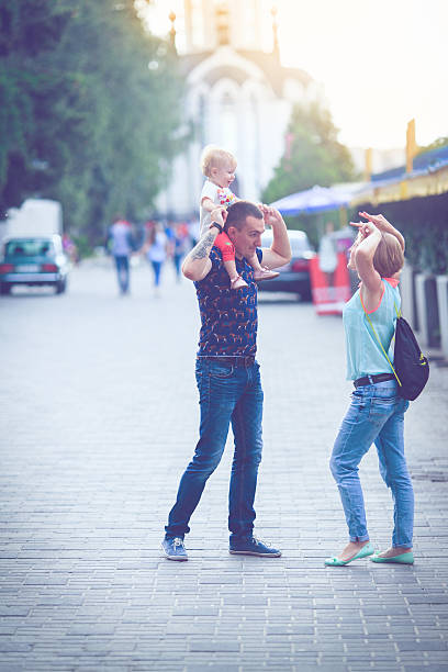 istock Happy family having weekend in summer park 546801836