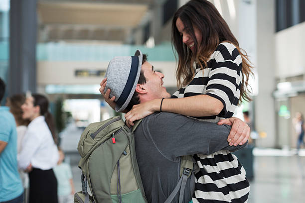 istock Welcome hug in the airport. 546802398