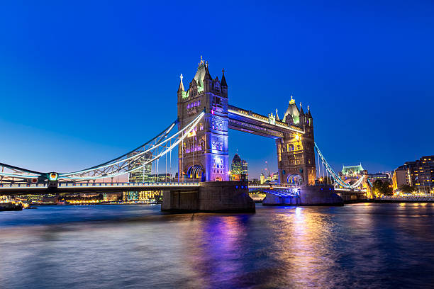 istock Tower bridge in London at night 546802458