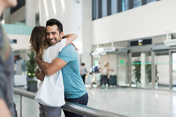 istock Welcome hug in the airport. 546802810