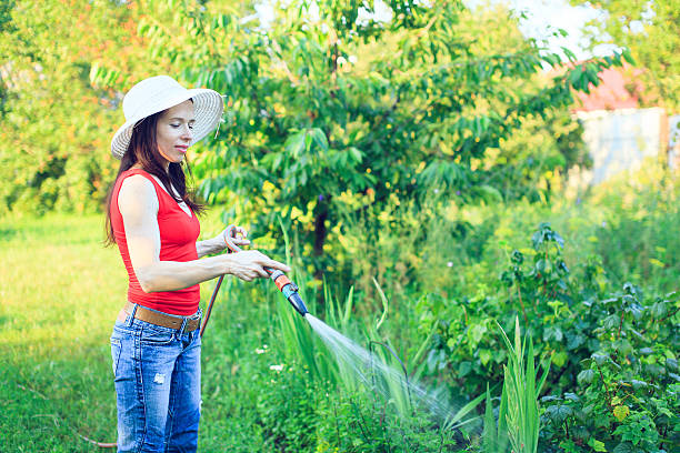 istock Watering  with a hose,  gardening concept 546802814