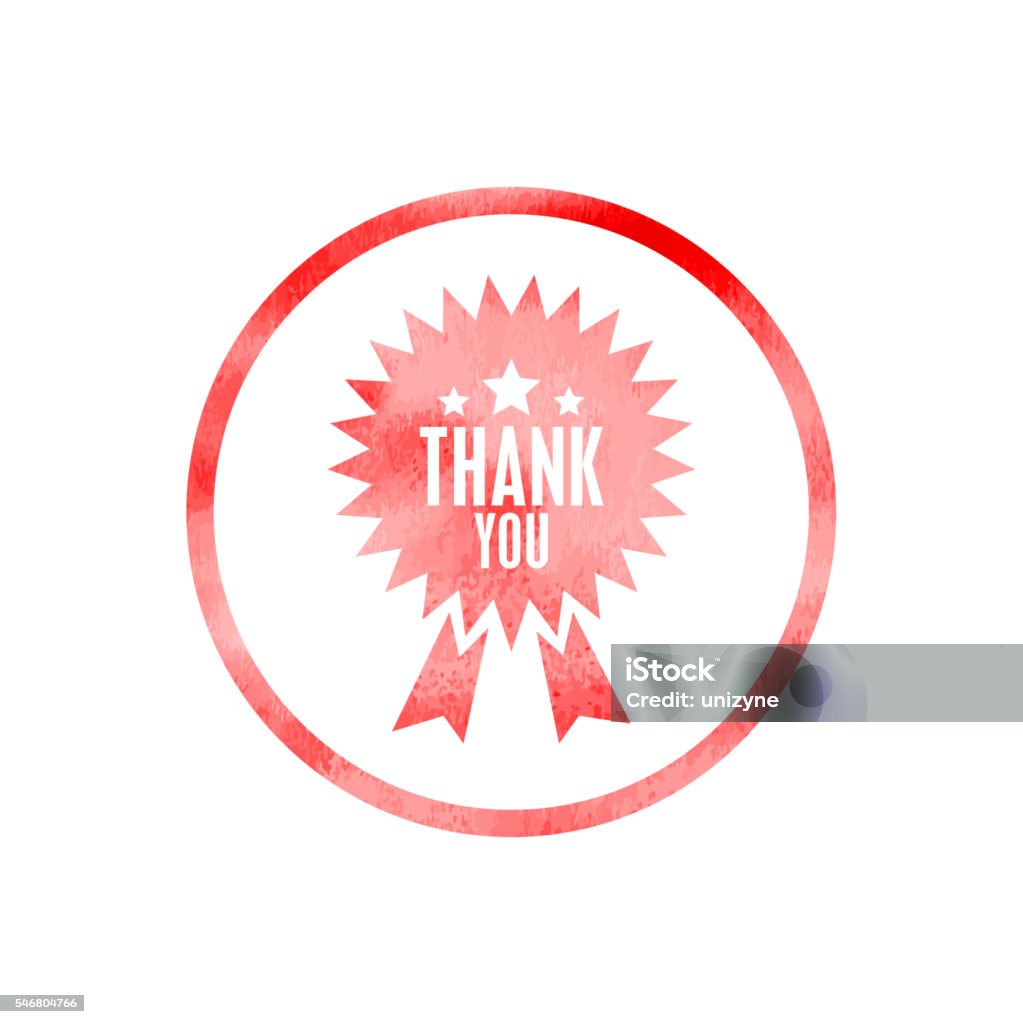 Thank you Banner Icon with Watercolor texture Thank you Banner Icon with Watercolor texture. Each element in a separate layers very easy to edit vector EPS10 file. It has transparency layers with blend effects. Icon Symbol stock vector