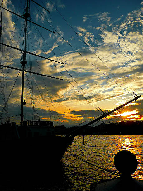 istock Old Sail Yacht in the sunset 546806990