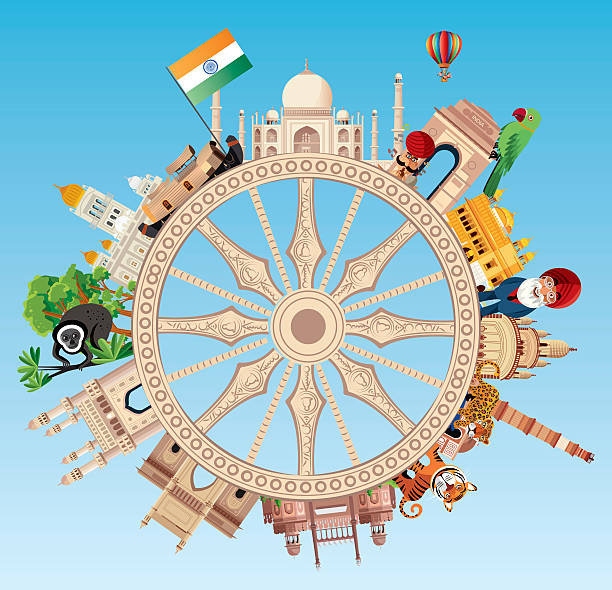 India Travel Vector India Travel india tourism stock illustrations