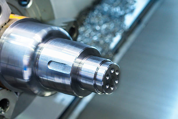 istock metal workpiece clamped in the lathe chuck CNC machine 547011402