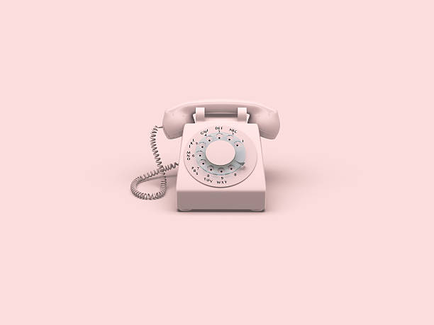 istock phone vintage on pink background. 3d rendering 547011746