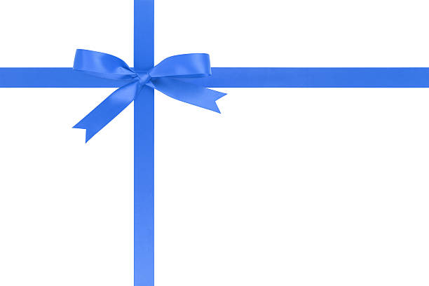 istock blue ribbon cross with bow for packaging isolated on 547012072